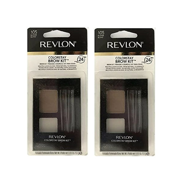 عبوة من قطعتين مجموعة حواجب كولورستاي من ريفلون 105 Pack of 2 Revlon Colorstay Brow Kit, Blonde 105