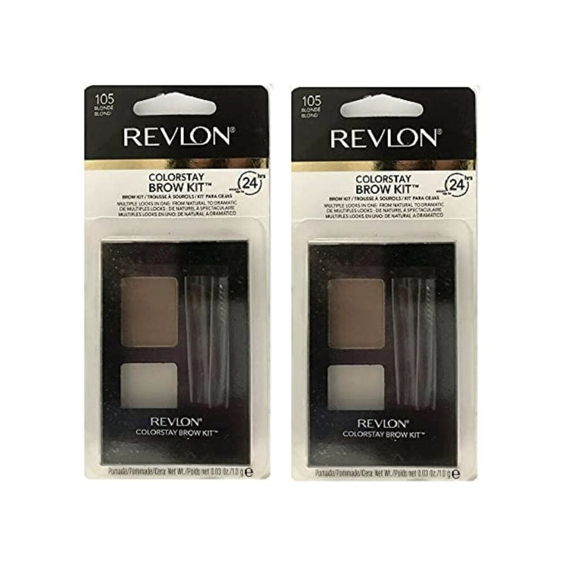 عبوة من قطعتين مجموعة حواجب كولورستاي من ريفلون 105 Pack of 2 Revlon Colorstay Brow Kit, Blonde 105