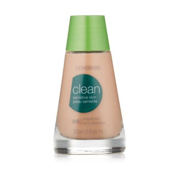 مكياج سائل للبشرة الحساسة من كوفر جيرل CoverGirl Clean Sensitive Skin Liquid Makeup, Classic Tan (W) 260, 1.0-Ounce Bottles (Pack of 2)