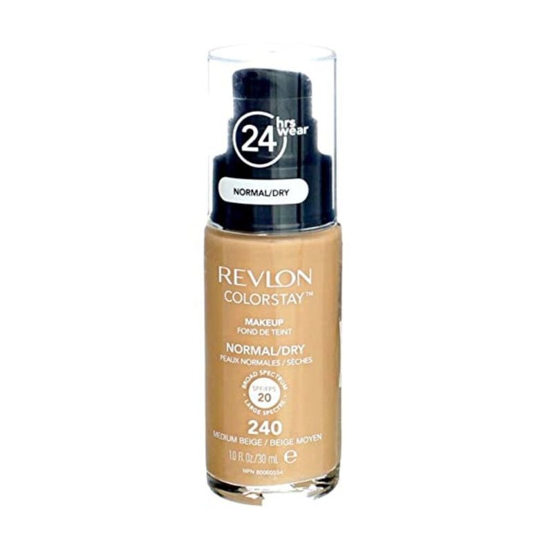 ريفلون كولورستاي لمكياج البشرة العادية / الجافة بيج متوسط 1 أونصة (عبوة من 3 قطع) Revlon Colorstay for Normal/Dry Skin Makeup, Medium Beige 1 oz (Pack of 3)