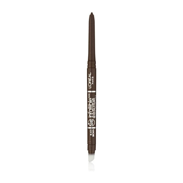 قلم تحديد العيون من لوريال باريس إنفاليبل نيفر فايل - أسود بني (عبوة من قطعتين) L'Oréal Paris Infallible Never Fail Eyeliner, 581 Black Brown (Pack of 2)