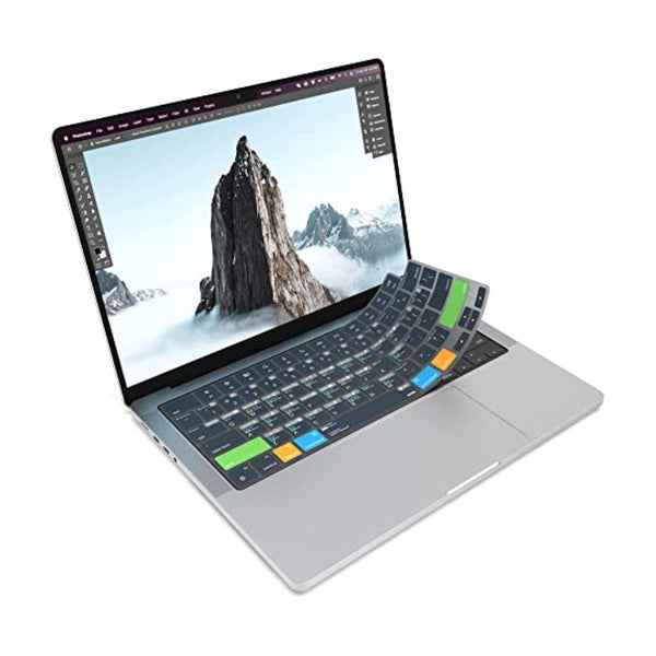 غطاء لوحة مفاتيح JCPal Adobe Photoshop Shortcut Guide Keyboard Cover for 2021/2023 M1/M2 Apple MacBook Pro 14 inch and MacBook Pro 16 inch, 2022 M2 Apple MacBook Air 13 inch (US-Layout)