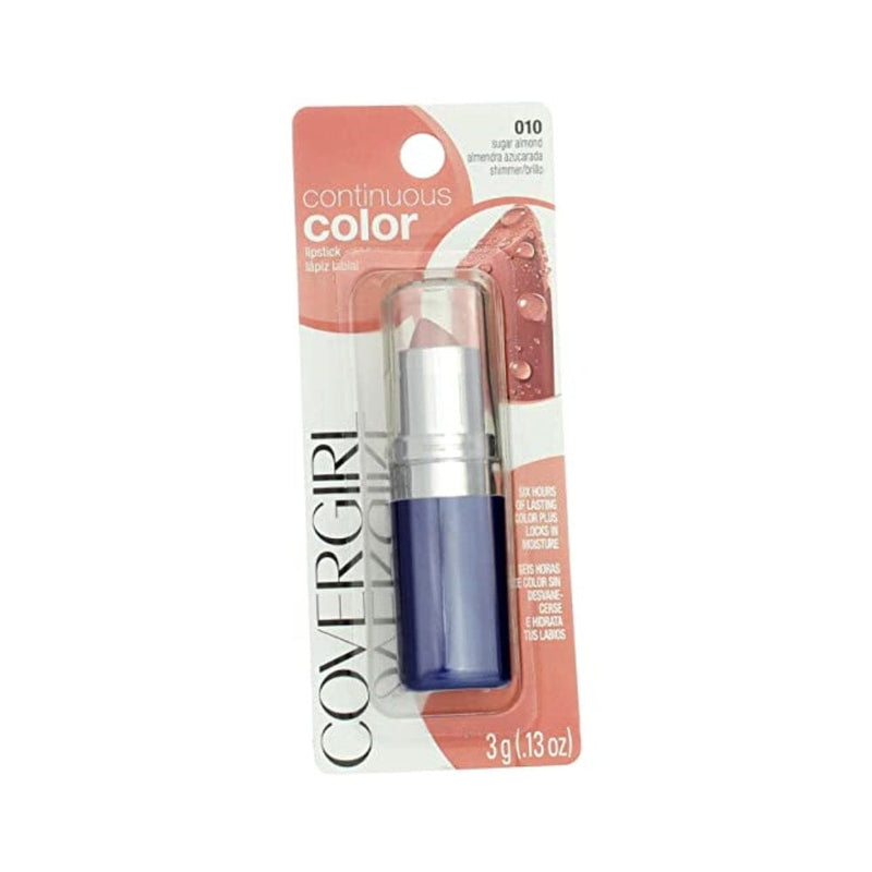 كوفر جيرل - أحمر شفاه ملون مستمر CoverGirl Continuous Color Lipstick, Sugar Almond [010], 0.13 oz (Pack of 5)