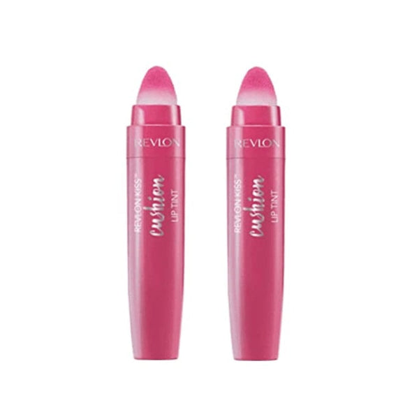 مجموعة من قطعتين ريفلون كيس وسادة للشفاه وردي إيرل 220 Pack of 2 Revlon Kiss Cushion Lip Tint, Pink Irl 220