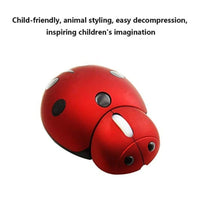 ماوس لاسلكي  على شكل الخنفساء Wireless Mouse, Cute Ladybug Mouse Animal Cordless Silent Mouse with USB Receiver-3000 DPI Slim Mouse-Gaming Portable Optical Mouse for PC/Laptop/Computer/Desktop/Mac/Notebook(Red)