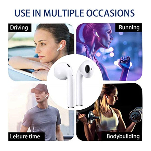 سماعات أذن لاسلكية تعمل بالبلوتوث وميكروفون مدمج Wireless Earbuds, Bluetooth 5.0 Earphones, Charging case, Air Buds in-Ear Ear Buds Built-in Mic IPX7 Pop-ups Auto Pairing for airpod Apple Android iPhone