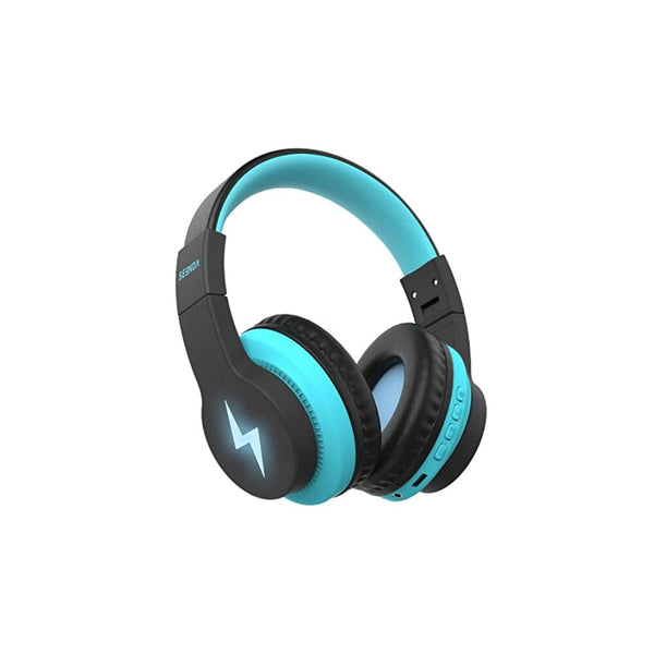 سماعات رأس بلوتوث للأطفال seenda Kids Bluetooth Headphones, Colorful Wireless Over Ear Headset with 85dB/94dB Volume Limited, 45H Playtime, 3 Lighting Modes, Built-in Mic Headphones for Boys Girls iPad Tablet School Blue