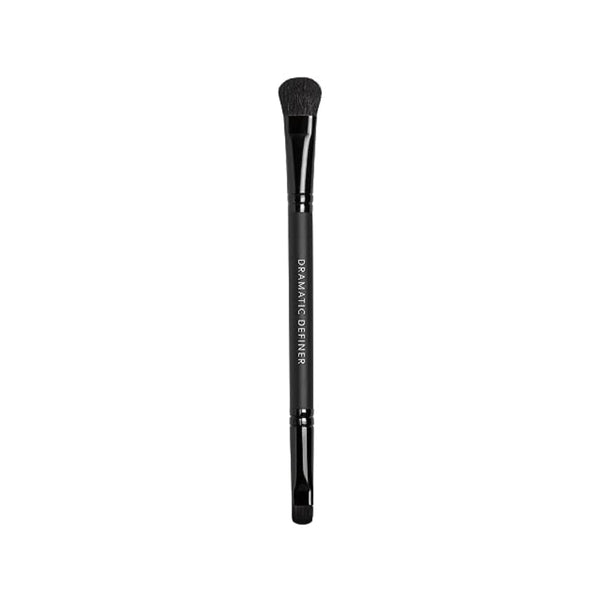 فرشاة ثنائية لتحديد العيون من بير مينيرالز bareMinerals Dramatic Definer Eye Duo Brush, Flat Eyeshadow Brush to Build Color, Rounded Small Brush to Line + Define Eyes, Synthetic Fibers, Vegan