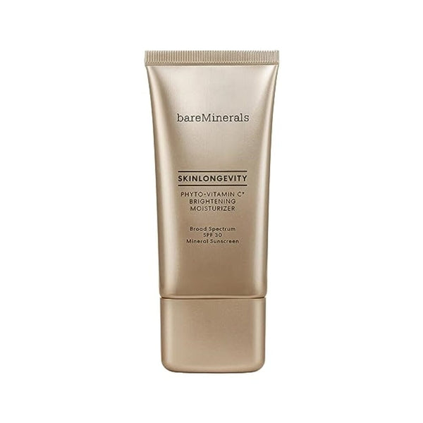 مرطب يومي للوجه + كريم للرقبة bareMinerals Skinlongevity Phyto-Vitamin C Brightening Moisturizer Mineral SPF 30, Brightening Daily Face Moisturizer + Neck Cream