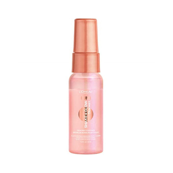 لوريال باريس رذاذ مرطب ومهدئ للوجه إعداد وتثبيت المكياج L'Oreal Paris Makeup LUMI Shake and Glow Dew Mist, Hydrating and Soothing Face Mist, Prep and Set Makeup, Energizes Skin with a Healthy Boost of Hydration, Natural Finish, 1 fl; oz.