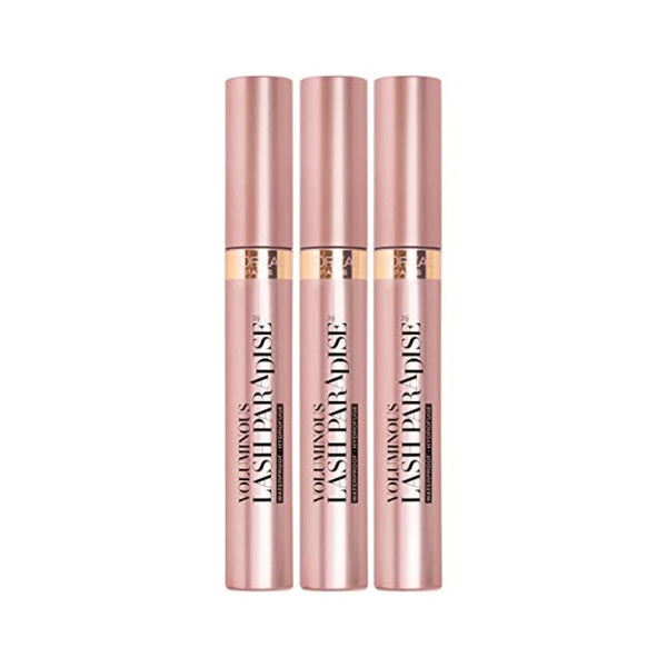 ماسكارا لوريال باريس فوليومينوس مكياج مقاومة للماء L'Oreal Paris Voluminous Makeup Lash Paradise Waterproof Mascara, Voluptuous Volume, Intense Length, Feathery Soft Full Lashes, No Smudging, No Clumping, Black, 0.25 Fl Oz (Pack of 3)