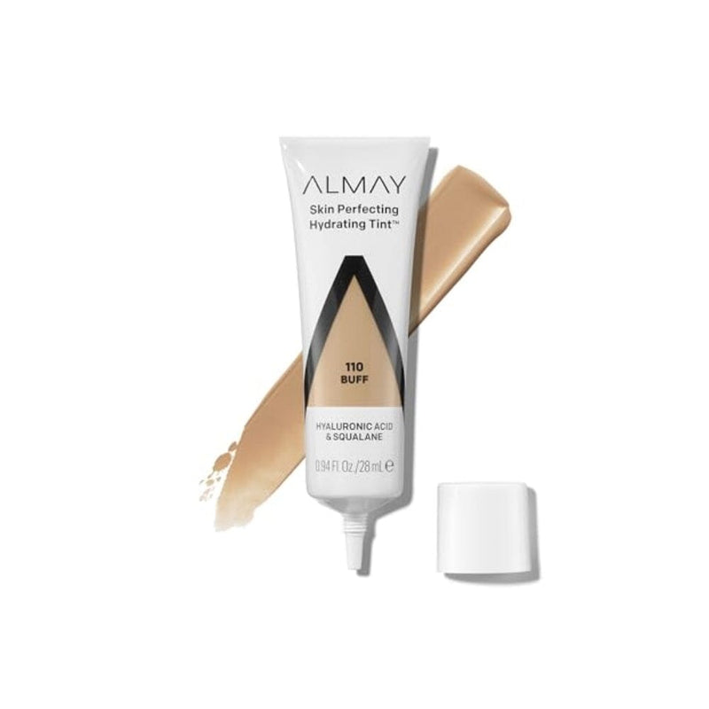 صبغة كريم أساس سائل مرطب من ألماي Almay Hydrating Liquid Foundation Tint, Lightweight with Light Coverage, Naturally Dewy Finish, Hypoallergenic, Dermatologist Tested, Fragrance Free, 110 Buff, 0.94 fl oz.