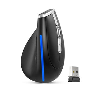 ماوس عمودي بـ 6 أزرار مع مستقبل ECHTPower Ergonomic Wireless Mouse, 6 Button Vertical Mouse with USB Receiver, Silent Mouse with Adjustable DPI 1000/1600/2400, Rechargeable Optical Mice for Laptop/Computer/Desktop/Windows/MAC