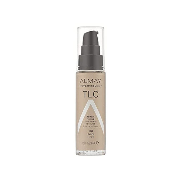 مكياج ألماي يدوم طويلاً لمدة 16 ساعة Almay TLC Truly Lasting Color 16 Hour Makeup, Ivory 01 [120] 1 oz (Pack of 2)