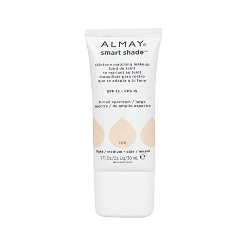 مكياج ألماي متوافق مع لون البشرة فاتح/متوسط (عبوة من قطعتين) Almay Smart Shade Skin Tone Matching Makeup, Light/Medium [200] 1 oz (Pack of 2)