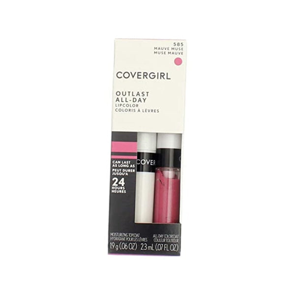 لون الشفاه طوال اليوم باللون البنفسجي [585] 1 لكل قطعة (عبوة من 4 قطع) CoverGirl Outlast All Day Lipcolor, Mauve Muse [585] 1 ea (Pack of 4)