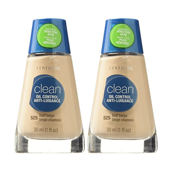 مكياج سائل نظيف من كوفرجيرل بيج باف (عرض) 125 COVERGIRL Clean Liquid Makeup, Buff Beige (W) 125, 1.0-Ounce Bottles (Pack of 2)