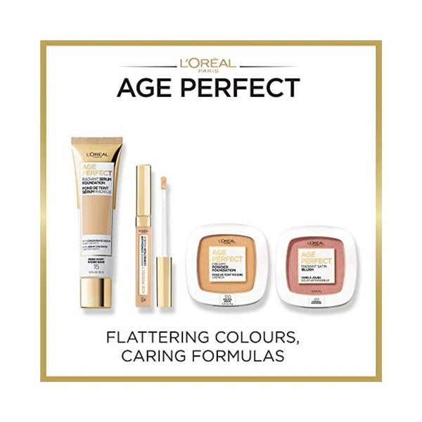 كريم أساس سيروم لوريال باريس مع عامل حماية من الشمس 50  جولدن فانيلا L'Oréal Paris Cosmetics Age Perfect Radiant Serum Foundation with SPF 50, Golden Vanilla, 1 fl. oz.