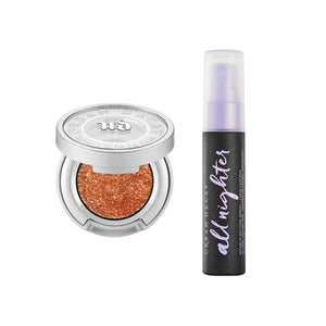 بودرة تظليل العيون المضغوطة من مون داست URBAN DECAY Moondust Eyeshadow Compact, Powder Trip + All Nighter Long-Lasting Makeup Setting Spray (1 fl oz) - Burnt Orange Metallic - Maximum Glitter, Minimum Fallout