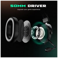 سماعة الألعاب سماعات الرأس السلكية للكمبيوتر الشخصي  FIFINE Gaming Headset for PC-Wired Headphones with Microphone-7.1 Surround Sound Computer USB Headset for Laptop, Streaming Headphones on PS4/PS5, with EQ Mode, RGB, Soft Ear Pads - AmpliGame H6