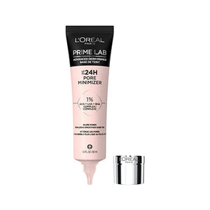 برايم لاب لوريال باريس برايم لاب حتى 24 ساعة لتقليل المسام للوجه L'Oreal Paris Prime Lab Up to 24H Pore Minimizer Face Primer Infused with AHA, LHA, BHA Complex to Smooth and Extend Makeup Wear, 1.01 Fl Oz