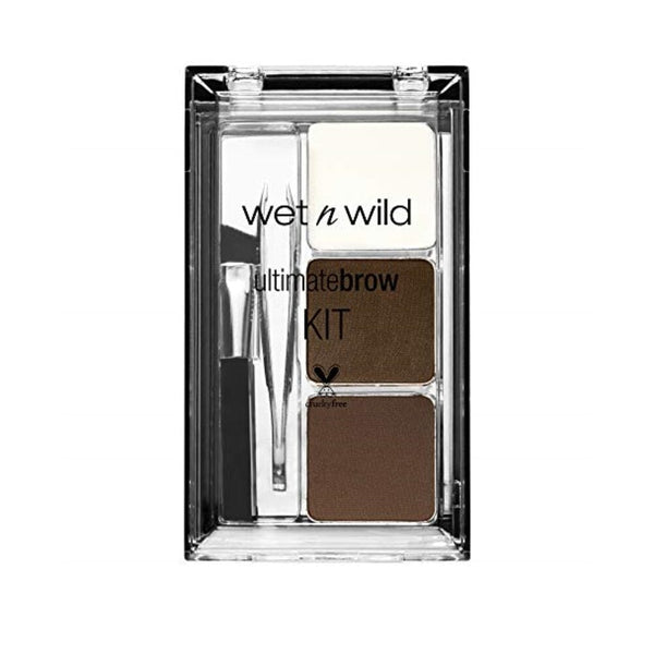 مجموعة مكياج حواجب ألتيميت من ويت إن وايلد بودرة حواجب بني داكن Wet N Wild Ultimate Eyebrow Makeup Kit, Eyebrow Powder Dark Brown, Brow Hair Removal Tweezers, Wax, Brush