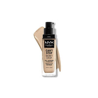 كريم الأساس تغطية كاملة 24 ساعة بلمسة نهائية غير لامعة NYX PROFESSIONAL MAKEUP Can't Stop Won't Stop Foundation, 24h Full Coverage Matte Finish - Nude