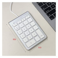 لوحة مفاتيح سلكية Macally Wired USB C Number Pad Keyboard - Type C Numeric Keypad for Laptop, Apple Mac iMac MacBook Pro/Air, Windows PC, or Desktop Computer - 10 Key USB Keypad Numpad with 5 Foot Cable - Silver