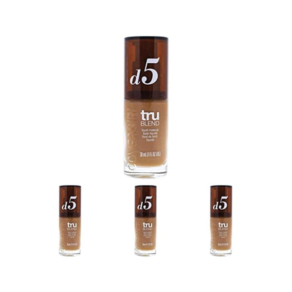 كريم أساس سائل تروبلند من كوفرجيرل COVERGIRL truBlend Liquid Foundation Makeup Tawny D5, 1 oz (packaging may vary) (Pack of 4)