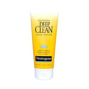 نيوتروجينا ديب كلين منظف كريم الوجه اليومي  لإزالة الأوساخ والزيوت والمكياج Neutrogena Deep Clean Daily Facial Cream Cleanser with Beta Hydroxy Acid to Remove Dirt, Oil & Makeup, Alcohol-Free, Oil-Free & Non-Comedogenic, 7 fl. oz (Pack of 2)