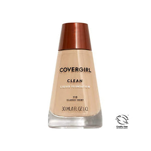 كريم أساس سائل كوفرجيرل كلين - 110 للنساء - كريم أساس Covergirl Clean Liquid Foundation - 110 By for Women - Foundation, Classic Ivory, 0.25 Ounce