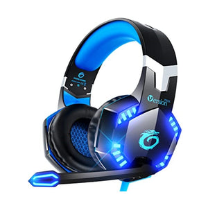 سماعة الألعاب تحكم واحد لإلغاء الضوضاء المحيطي VersionTECH. G2000 Gaming Headset for PS5 PS4 Xbox One Controller,Bass Surround Noise Cancelling Mic, Over Ear Headphones with LED Lights for Mac Laptop Xbox Series X S Nintendo Switch NES PC Games