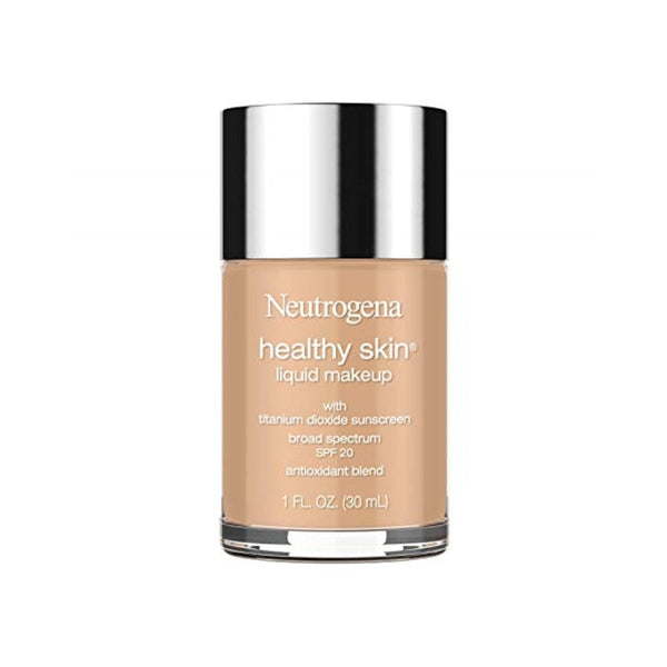 كريم أساس مكياج سائل صحي للبشرة من نيوتروجينا Neutrogena Healthy Skin Liquid Makeup Foundation, Broad Spectrum SPF 20 Sunscreen, Lightweight & Flawless Coverage Foundation with Antioxidant Vitamin E & Feverfew, 115 Cocoa, 1 fl. oz