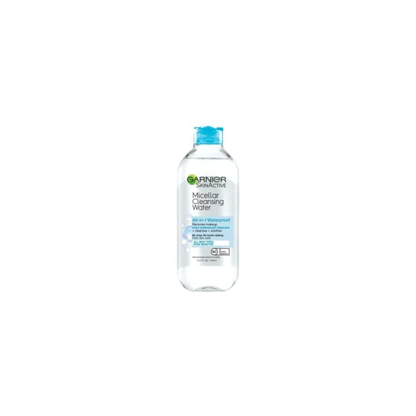 ماء ميسيلار للماكياج المضاد للماء ومنظف الوجه ومزيل المكياج Garnier SkinActive Micellar Water For Waterproof Makeup, Facial Cleanser & Makeup Remover, 13.5 Fl Oz (400mL), 1 Count (Packaging May Vary)