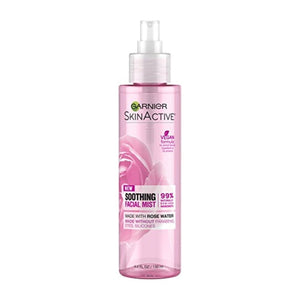 بخاخ غارنييه سكين أكتيف للوجه مع ماء الورد Garnier SkinActive Facial Mist Spray with Rose Water, 4.4 Fl Oz (130mL), 1 Count (Packaging May Vary)