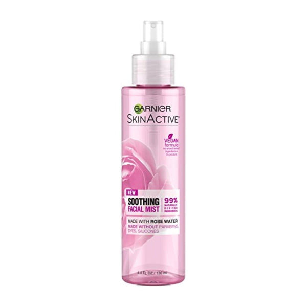 بخاخ غارنييه سكين أكتيف للوجه مع ماء الورد Garnier SkinActive Facial Mist Spray with Rose Water, 4.4 Fl Oz (130mL), 1 Count (Packaging May Vary)