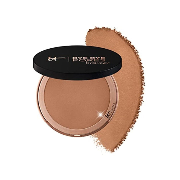 برونزر مضاد للشيخوخة من آي تي كوزماتيكس IT Cosmetics Bye Bye Pores Anti-Aging Bronzer, Diffuses Look of Pores + Fine Lines, Sun-Kissed Glow Face Makeup Powder, Oil-Free, Talc-Free, With Hyaluronic Acid – Universal Shade, 0.3 oz