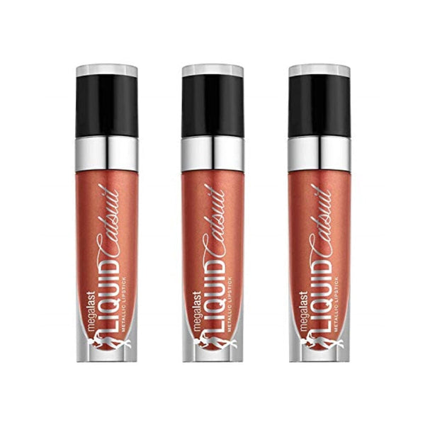 أحمر شفاه سائل من ويت آند وايلد كاتسويت ميتاليك Wet N Wild MegaLast Liquid Catsuit Metallic Lipstick, 0.2 oz (3 Packs, Bali in Love)