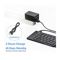 لوحة مفاتيح بلوتوث قابلة للطي من سانوا SANWA Foldable Bluetooth Keyboard, Rechargeable Wireless Folding Keypad, Portable & Slim, for Laptop Desktop Computer PC iPad/iPhone Tablet Smartphone, Compatible with MacBook, Windows, Android, iOS