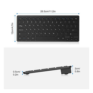 لوحة مفاتيح كمبيوتر نحيفة للغاية 2.4 جيجا OMOTON Wireless Keyboard, 2.4G Ultra-Slim Computer Keyboard, Portable and Quiet, Small Wireless Keyboard for Windows Laptop, Computer, Desktop, Tablet and PC (Black)