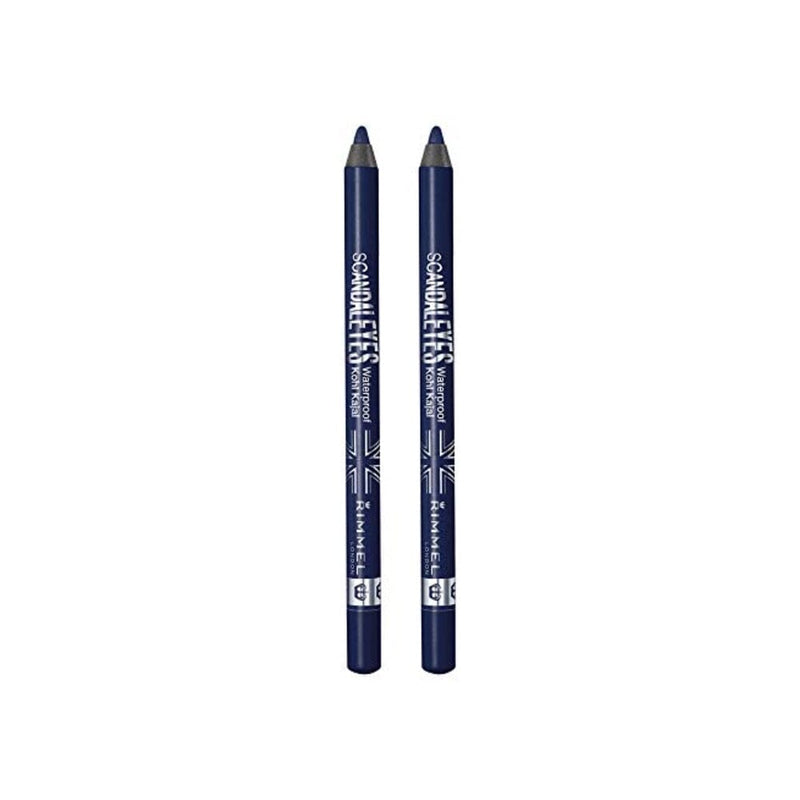 قلم كحل كاجال مقاوم للماء من ريميل سكاندال آيز Rimmel Scandaleyes Waterproof Kohl Kajal Liner, Deep Blue, 0.02 oz, Pack of 2