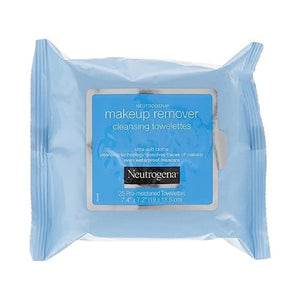 مناديل مزيلة للمكياج من نيوتروجينا مناديل تنظيف يومية للوجه Neutrogena Makeup Remover Wipes, Daily Facial Cleanser Towelettes, Gently Removes Oil & Makeup, Alcohol-Free Makeup Wipes, 25 ct