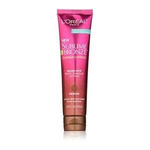 لوريال باريس سوبليم برونز سمر اكسبرس لوشن مكياج للجسم متوسط L'Oréal Paris Sublime Bronze Summer Express Body Makeup Lotion, Medium, 3.55 fl. oz.