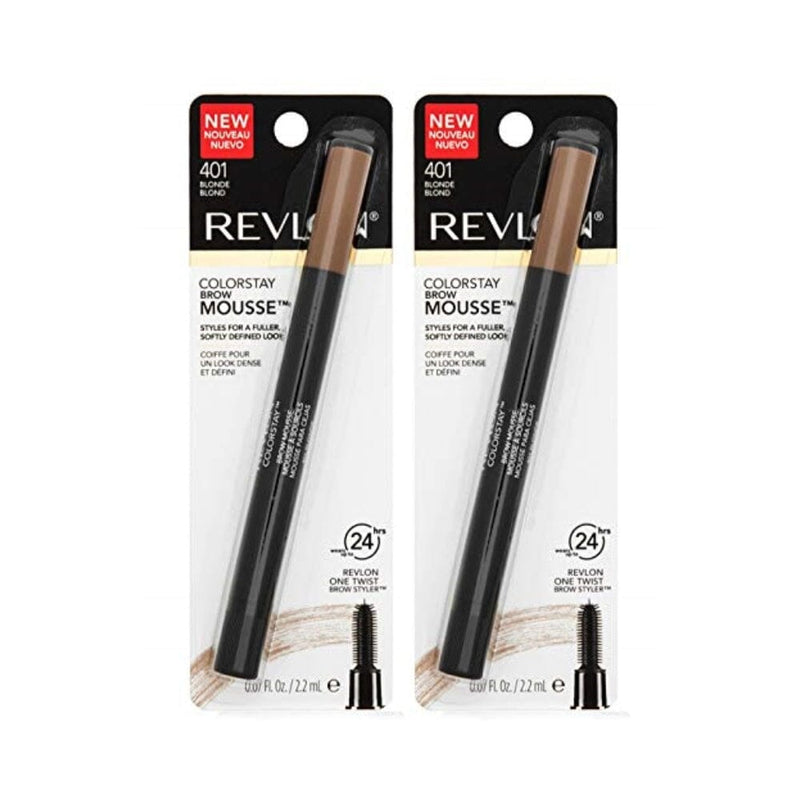 حزمة من عبوتين ريفلون كولورستاي براو موس بلوند (401) Pack of 2 Revlon Colorstay Brow Mousse, Blonde (401)