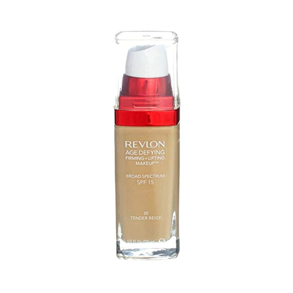 ريفلون مقاوم لعلامات التقدم في العمر + مكياج لشد البشرة ، بيج طري (عبوة من 4 قطع) Revlon Age Defying Firming + Lifting Makeup, Tender Beige [20] 1 oz (Pack of 4)