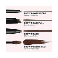 قلم حواجب عالمي بطرف مثلث IT Cosmetics Brow PowerFULL, Universal Taupe - Universal Eyebrow Pencil with Triangular Tip - Delivers Bold Volume & Shaping - Budge-Proof Formula - Built-In Spoolie - 0.012 oz