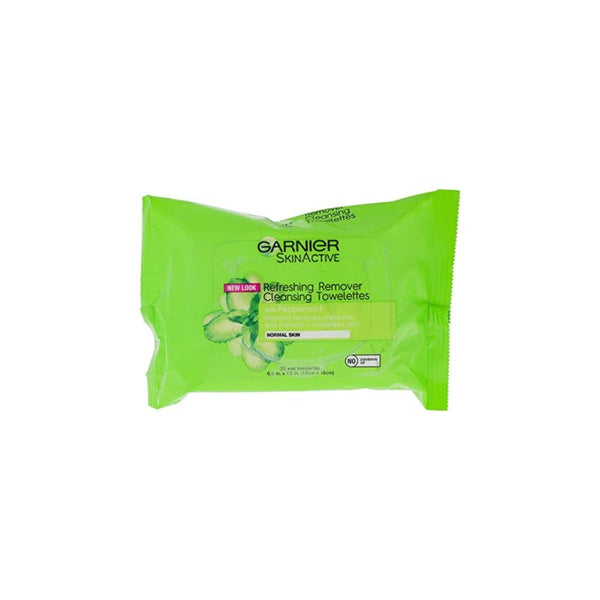 أكتيف كلين + مناديل إزالة المكياج المنعشة للبشرة العادية Garnier SkinActive Clean+ Refreshing Makeup Remover Wipes, Normal Skin, 25 ct.