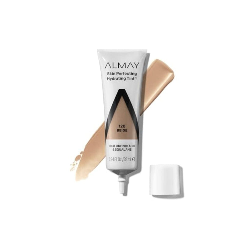 صبغة كريم أساس سائل مرطب من ألماي Almay Hydrating Liquid Foundation Tint, Lightweight with Light Coverage, Naturally Dewy Finish, Hypoallergenic, Dermatologist Tested, Fragrance Free, 120 Beige, 0.94 fl oz.