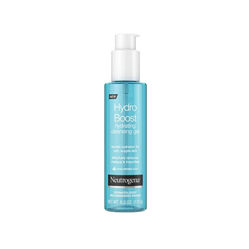 جل تنظيف الوجه المرطب خفيف الوزن من نيوتروجينا هيدرو بوست للبشرة الحساسة Neutrogena Hydro Boost Lightweight Hydrating Facial Cleansing Gel for Sensitive Skin, Gentle Face Wash & Makeup Remover with Hyaluronic Acid, Hypoallergenic & Non Comedogenic, 6 oz