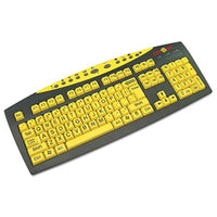 لوحة مفاتيح صفراء سلكية إنجليزية كبيرة مطبوعة Ablenet Keys-U-See Large Print US English USB Wired Yellow Keyboard, Standard Size Keys with Large Letters - Product Number: 10090103
